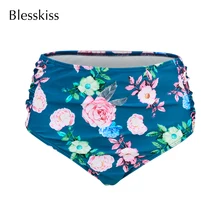 Blesskiss женские плавки бикини с высокой талией, купальные брюки, купальник с принтом, женский купальник с рюшами, купальник пляжная одежда