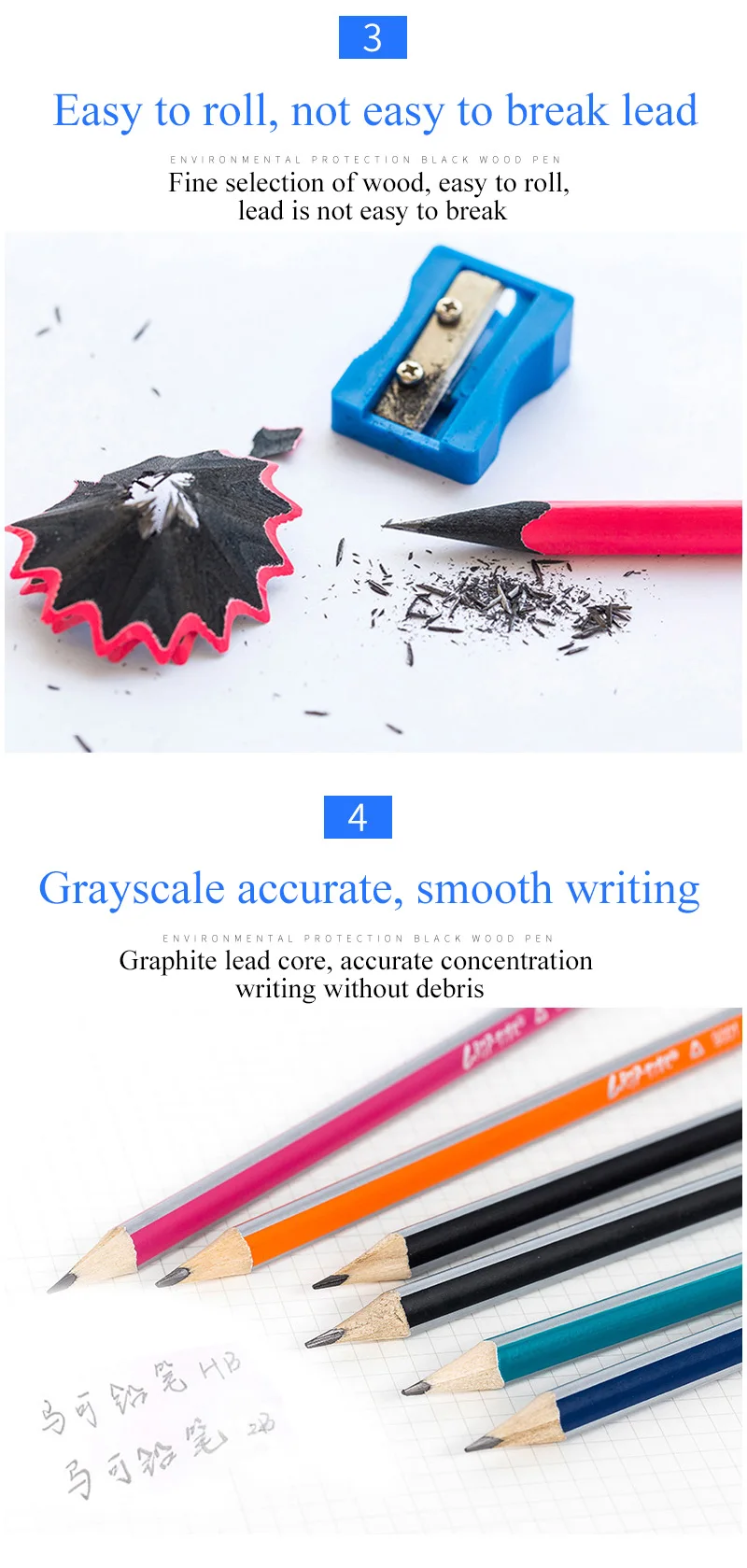 12PCS/Set 2B HB lead-free poison triangle pencil Pens Office and Student Stationery Supplies Writing Clear Pencils For Kids Gift