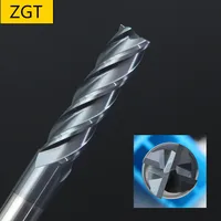 Fraise à queue ZGT en carbure de tungstène HRC50 à 4 cannelures, diamètres 4mm, 6mm, 8mm, 10mm, 12mm, 14mm, 16mm, outil de coupe pour métaux 2