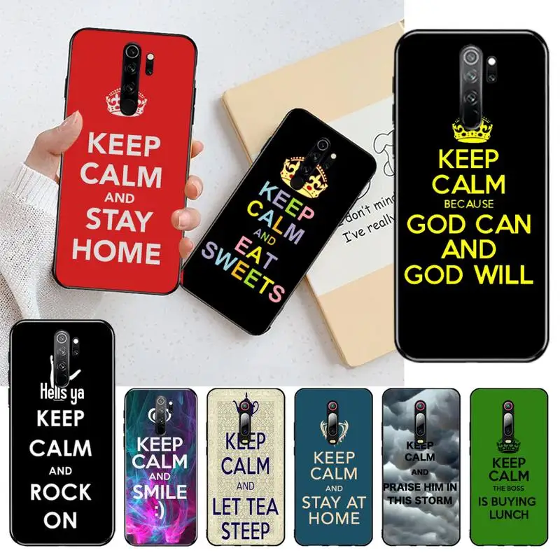 И надписью keep calm чехол для телефона чехол-накладка Redmi Note 8 8A 7 6 6A 5 5A 4 4X 4A
