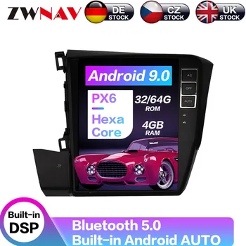 

12.1" Android 9 64+4GB Tesla With DSP Car Multimedia Player Stereo For Honda civic 2012-2015 Auto Radio GPS Navigation Head unit