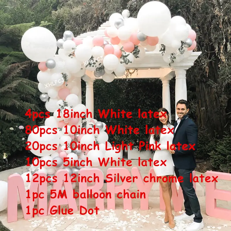 DIY-Pink-White-Balloon-Garland-Arch-Kit-for155pcs-Pink-balloons-Baby-Shower-Bridal-Showers-Wedding-Bachelorette_副本