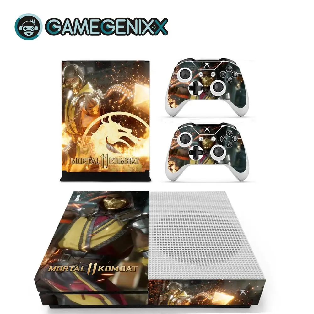 Mortal Kombat Защитная Наклейка на кожу GAMEGENIXX для Xbox One Slim Console и 2 контроллера-mmoral Kombat - Цвет: Mortal Kombat