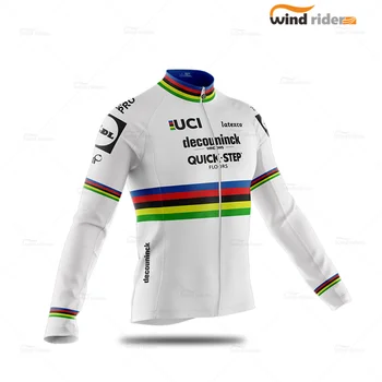 

2020 World Champion Quick Step Cycling Clothing Long Sleeve Pro Team Jersey Julian Alaphilippe Spring Autumn Men MTB Uniform