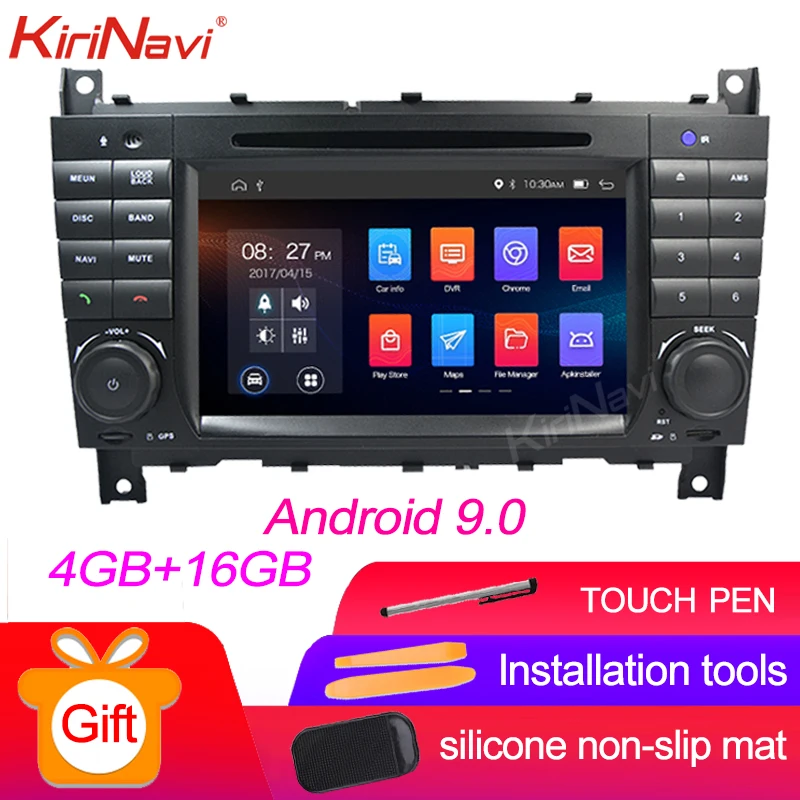 Android Car Radio KiriNavi Сенсорный экран 7 ''Android 9,0 автомобиль радио навигации для Mercedes Benz W203 W209 W219 W169 A160 C180 C200 C230 C240 CLK200 - Цвет: Android Car Radio
