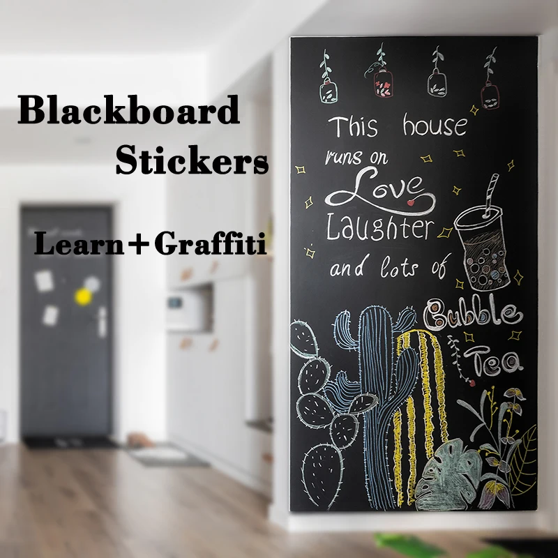 

Self-adhesive Blackboard Wall Stickers Office School Restaurant Teaching Supply with Adhesive Dry Erase Graffiti Board Learn