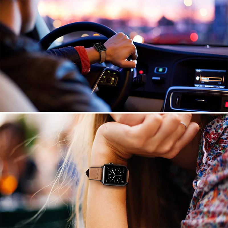 Ремешок силиконовый и кожаный для apple watch band 44 мм 40 браслет iwatch 42 38 series 6/SE/5/4/3/2/1