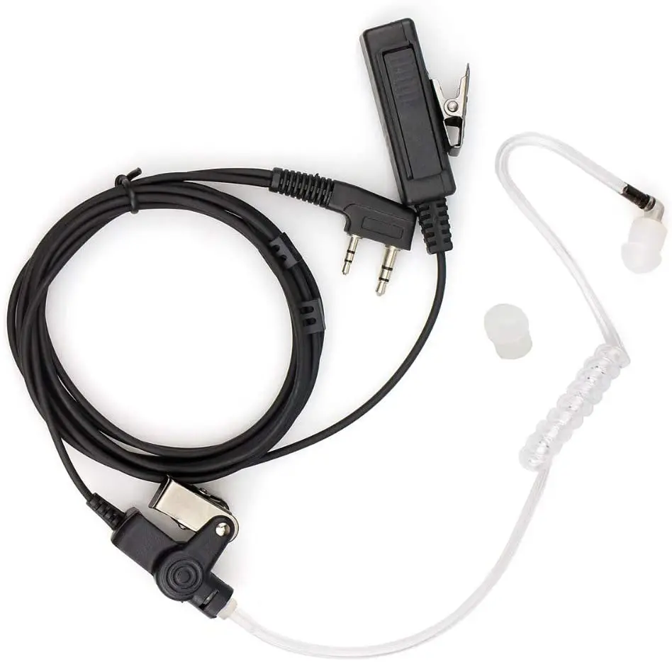 

Radioman Earphone MIC Compatible For Baofeng Radio BF-F8HP BF-F9 UV82HP UV5RE+ UV5RA H777 RT21 RT22 2PIN Acoustic Tube Earpiece