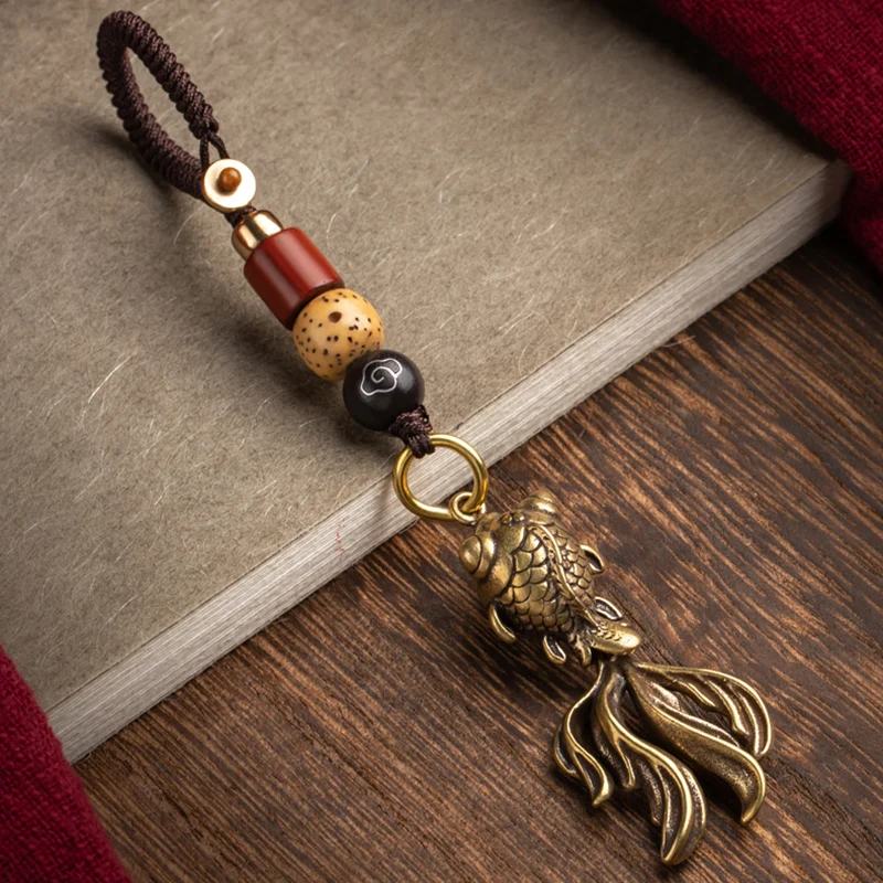 brass goldfish lanyard pendant (2)