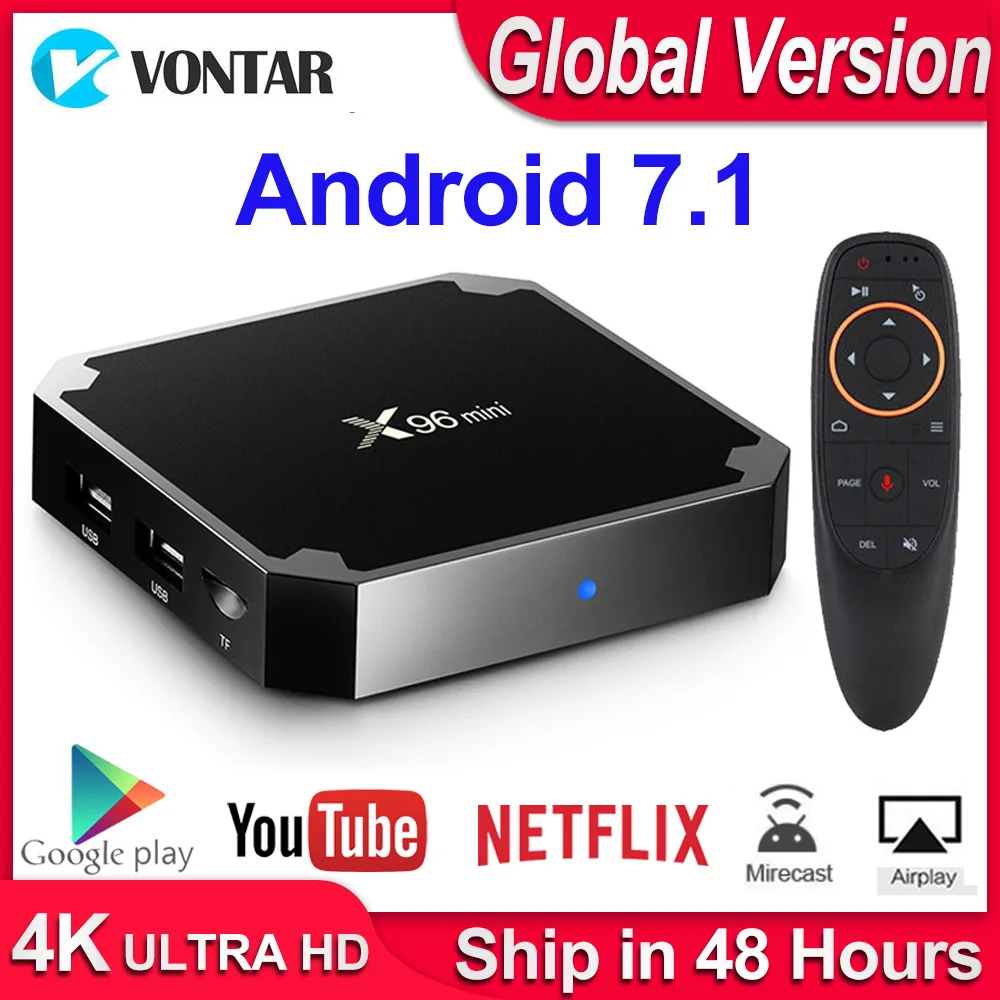 Billige X96mini X96 mini Android 7.1 Smart TV BOX X 96 2 GB 16 GB 1 GB 8 GB Amlogic s905W Quad Core unterstützung 4K 30tps 2,4 GHz WiFi Set top box