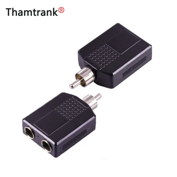 

10Pcs RCA Connector 2xMONO Jack 6.35 MM to RCA Plug Audio Adapter with Retail Packing