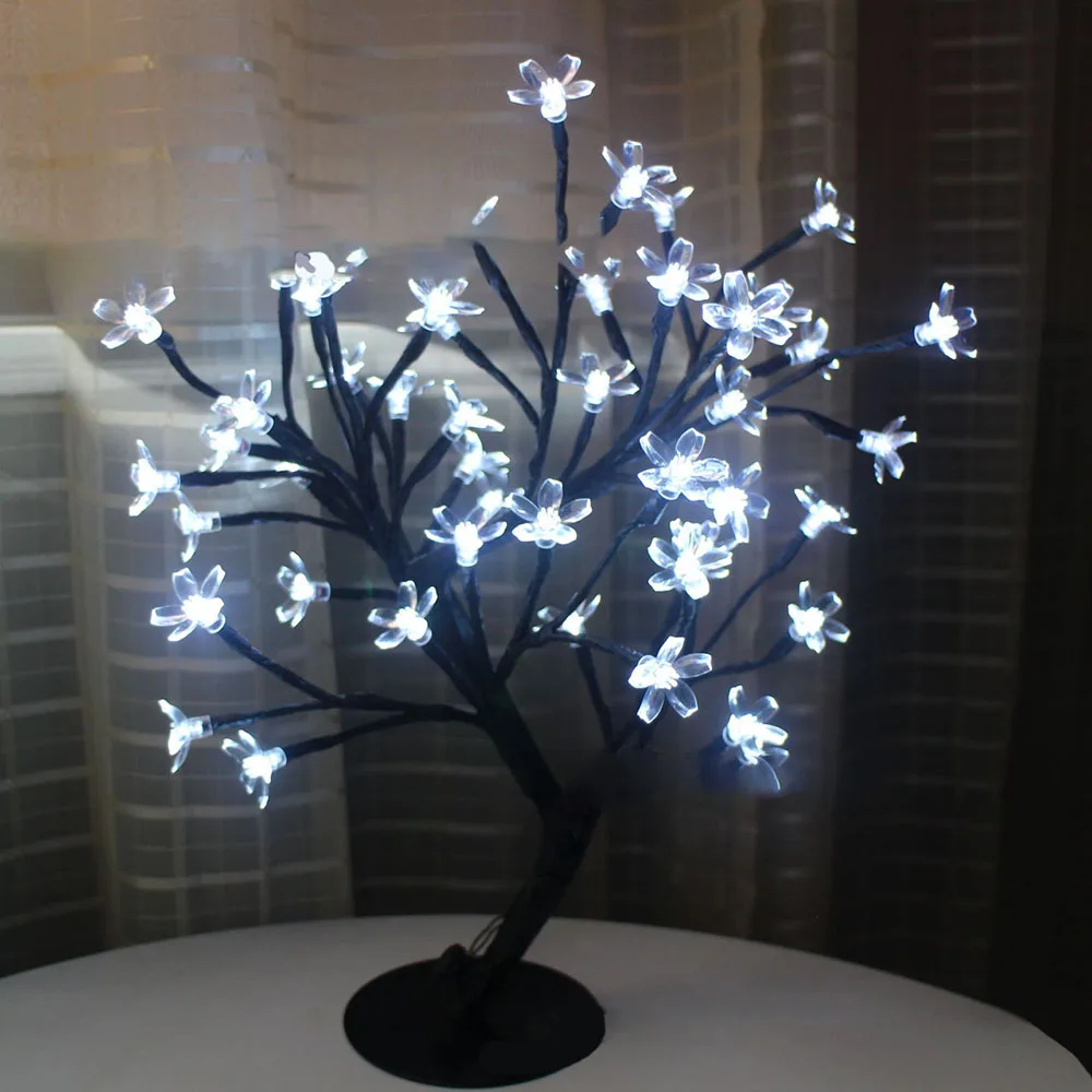 48/36 LED Cherry Blossom Tree Night Light Bonsai Tree Light Gypsophila Lamps Home Party Wedding Indoor Christmas Decor Light 2