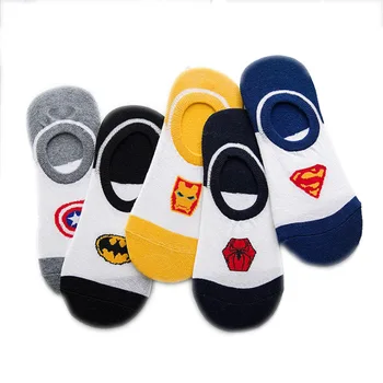 

5Pairs/Lot Spring Summer Avengers Men Cotton Ankle Socks For Male Business Casual Solid Colors Short Boat Socks