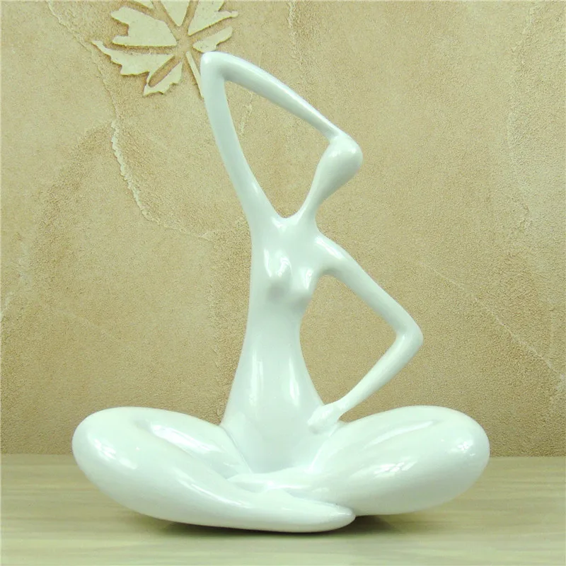 [MGT]Abstract Yoga Pose Female Statuette Handmade Resin Nude Model Portrait Figure Novelty Home Decor Statue Art Craft Adornment | Дом и сад