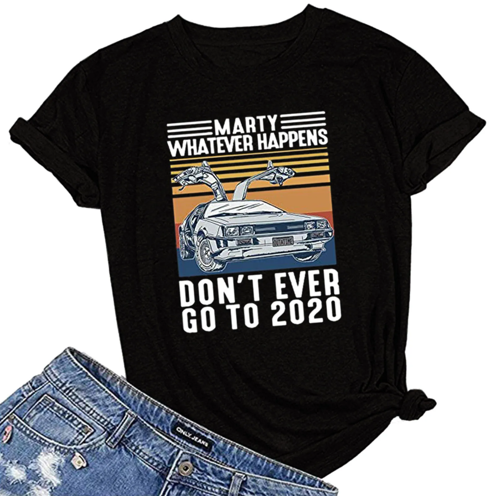 Camiseta con estampado de letras de gato para mujer, camisa informal de manga corta con cuello redondo, ropa de calle, Tops, 40 #