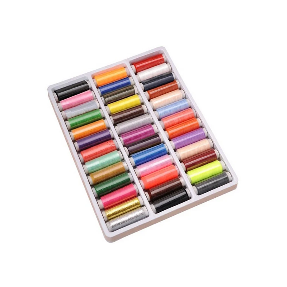 

39 Colors 200 Yard Mixed Colors Polyester Spool Sewing Thread Household Embroidery Sewing Machine Line Box For Hand Machine Set