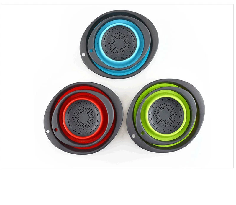 

Collapsible Silicone Over The Sink Retractable Colander With Handle Kitchen Foldable Strainer Sifter Fruit Vegetable Basket