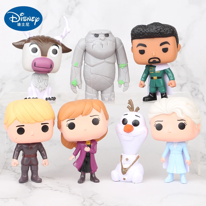 Disney игрушки виниловые куклы «Холодное сердце» 2 с Эльзой и Анной из мультфильма "Олаф" 7 шт./компл. Действие игрушки из дерева на день