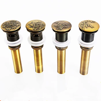 

Antique Brass Water Pipe Water Heater To Flip Bounce European Art Basin Water Leakage Threaded Bathroom Accessories