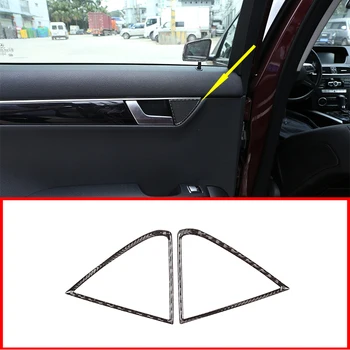 

2Pcs Carbon Fiber Rear Door Speaker Frame Trim Stickers For Mercedes Benz C Class W204 2007-2013 Car Accessories