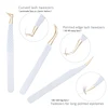 Stainless Steel White-gold Tweezers For Eyelash Extension Anti-Static Eyebrow Eyelashes High Precision Tweezer Makeup Tools 3