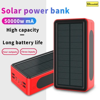 

50000mAh Solar Power Bank Outdoor Waterproof LED Powerbank Poverbank for Iphone Samsung Xiaomi Large Capacity Portable Charger