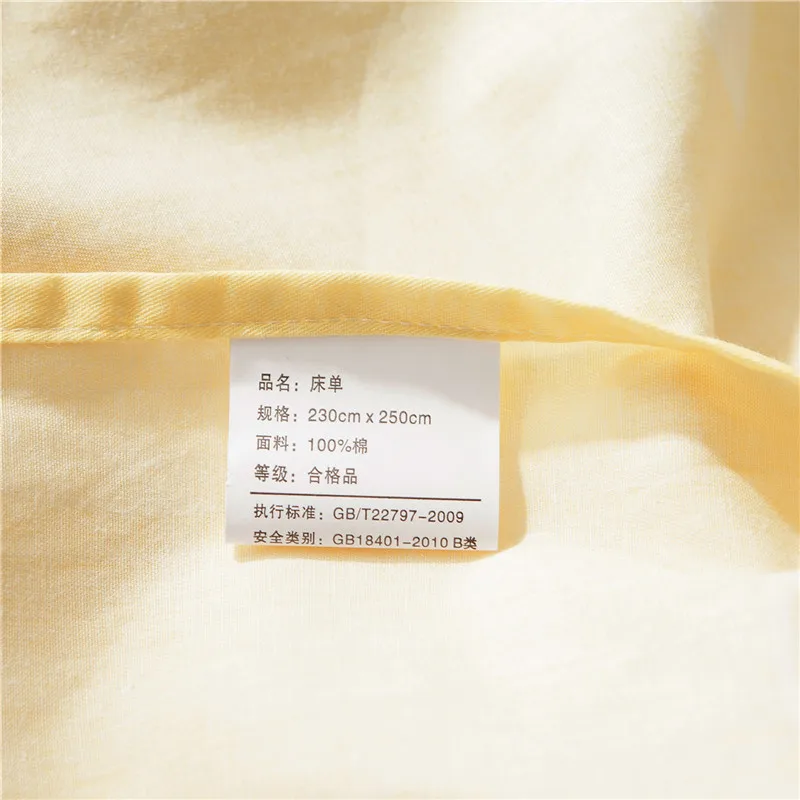 Fashion brief style printed yellow cotton bed sheet hotel diagonal queen king size flatsheet home bed linen free shipping