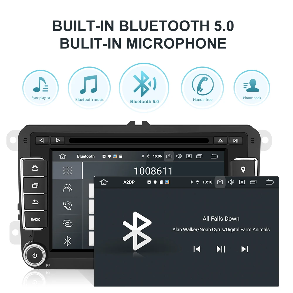 Isudar Автомобильный мультимедийный плеер Android 9 gps 2 Din для VW/Golf/Tiguan/Skoda/Fabia/Rapid/Seat/Leon