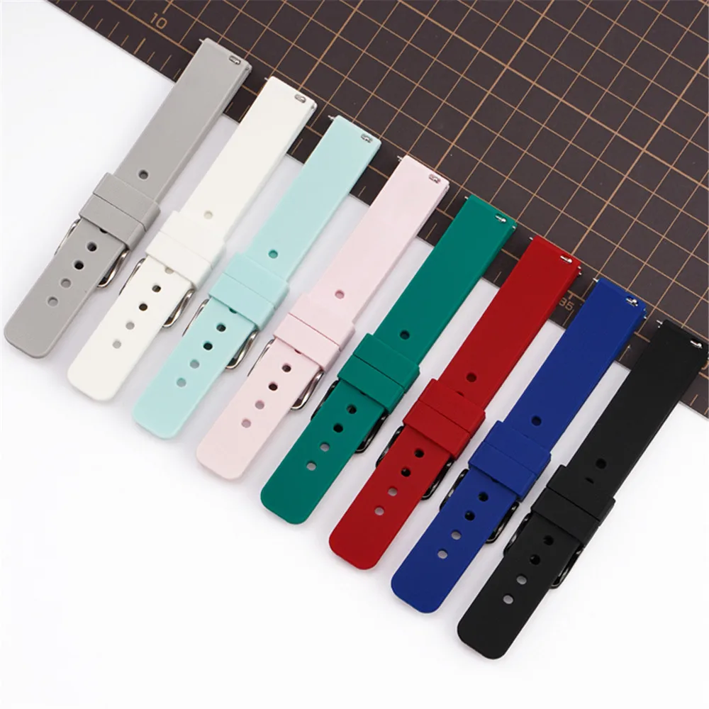 รายละเอียดเพิ่มเติมเกี่ยวกับ 14mm 16mm 18mm 20mm 22mm 24mm Strap Watch Accessories Quick Release R Watch Band Waterproof Silicone Strap Soft Replacement Sport Band