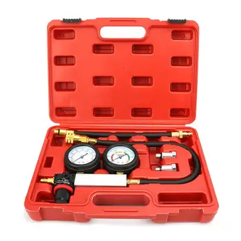 

Cylinder Leak Tester Petrol Engine Gauge Tool Double Gauge System Automobile Tools Compression Leakage Detector Kit Set
