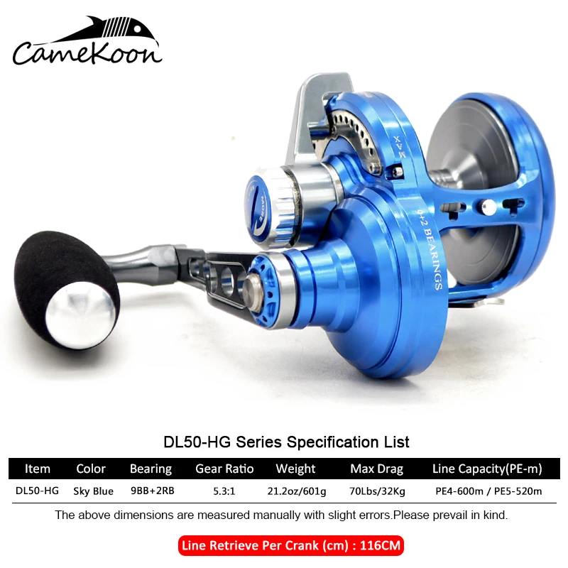 US $238.84 CAMEKOON Slow Jigging Reel PE4600M Max Drag 25kg 11BB Drum Reel Full Metal Alloy reel Offshore DeepSea Fishing Trolling Reel