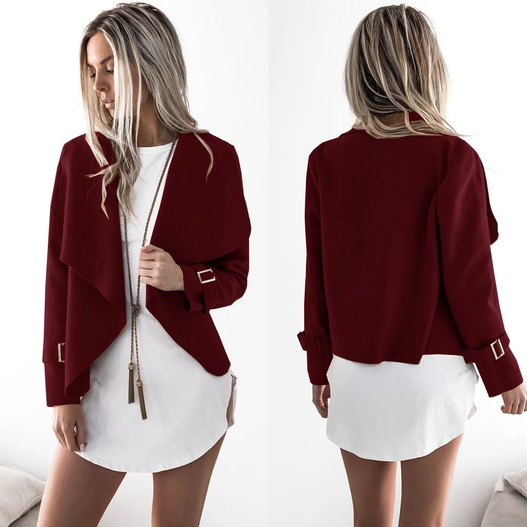 

European And American-Style Autumn And Winter New Style Fold-down Collar Woolen Cloth Small Coat Top Women's Clothing