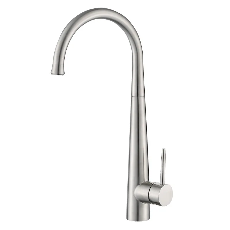 Kitchen Faucets Stainless Steel Kitchen Sink Mixer Taps Hot and Cold 360 Degree Rotation Water Taps Deck Mounted Sink Mixer - Цвет: nickel