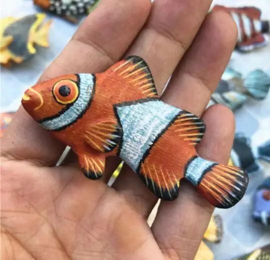 Ручная роспись Морской тропической рыбы 3D магниты на холодильник туристические сувениры холодильник магнитные наклейки подарок - Color: 011