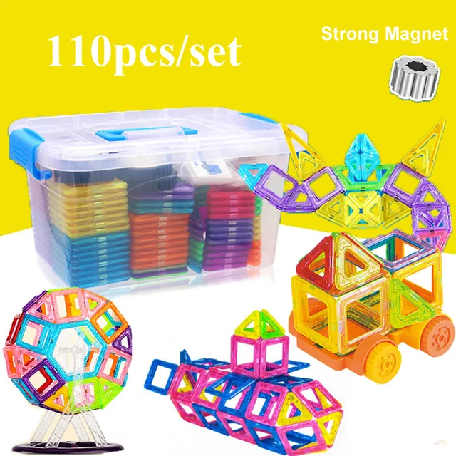 110pcs Magnetic Building Blocks Model & Building Construction Toys Magnetic Designer Educational Toys for Children Gifts 1