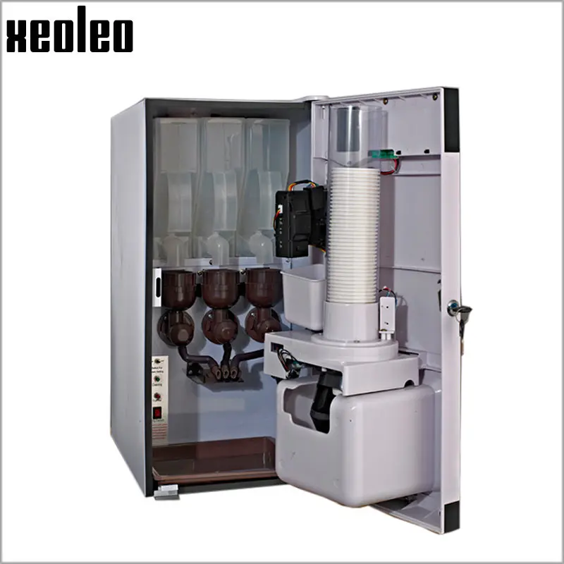 Xeoleo Automatic Coin Coffee 3 Canisters 1600ml*3 Beverage Vending Coffee Machine 820W Commercial Coin Arop Maker Machine