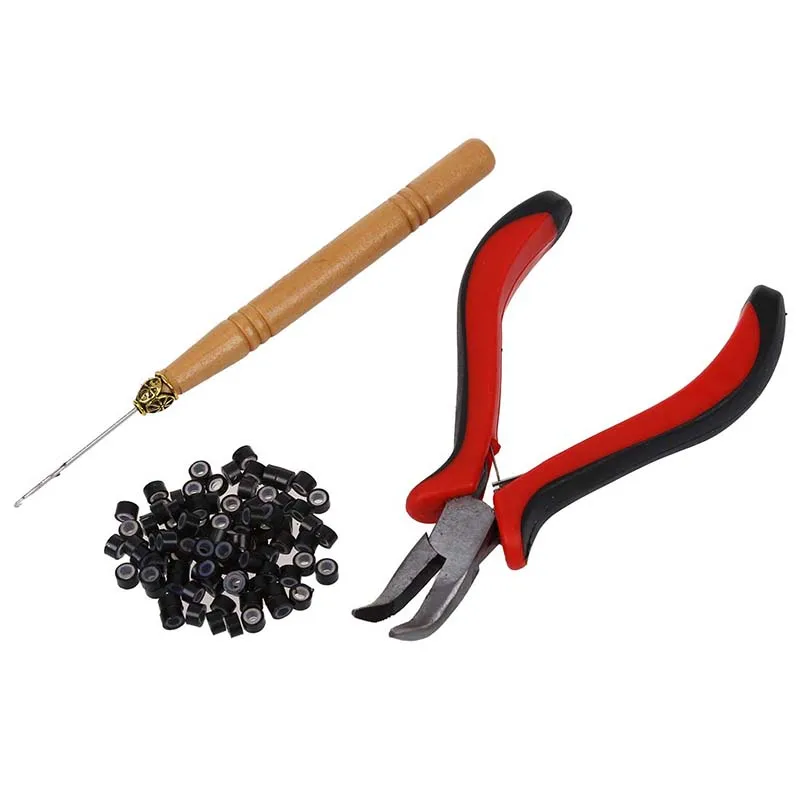 

Promotion! Hair Extension Plier Hook Tool Kit + Micro Link Beads