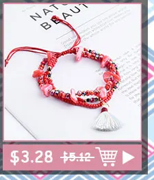 Ethnic Bohemian Tassel Beach Charm Bracelets For Women Boho Multilayer Beads Crystal Beaded Jewellery Bracelet Set Femme 2019
