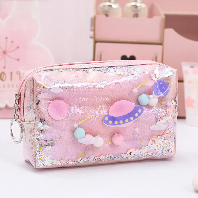 Star Pencil Case Glitter Large Capacity Pencilcase Pen Makeup Case Supplies Pencil Bag School Box Pouch Stationery pencil cases