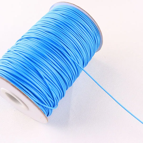 light blue 50m 1 мм вощеная нить Бисероплетение веревка шнур для шитья розовый/светло-фиолетовый/светло-голубой плетеный браслет ожерелье ювелирные изделия Изготовление DIY аксессуары - Цвет: light blue 50m