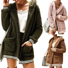 Осень-зима, свободный женский свитер, вязаные топы, Женское пальто с капюшоном, Длинный топ, Свободный Повседневный Однотонный свитер, топы, пальто