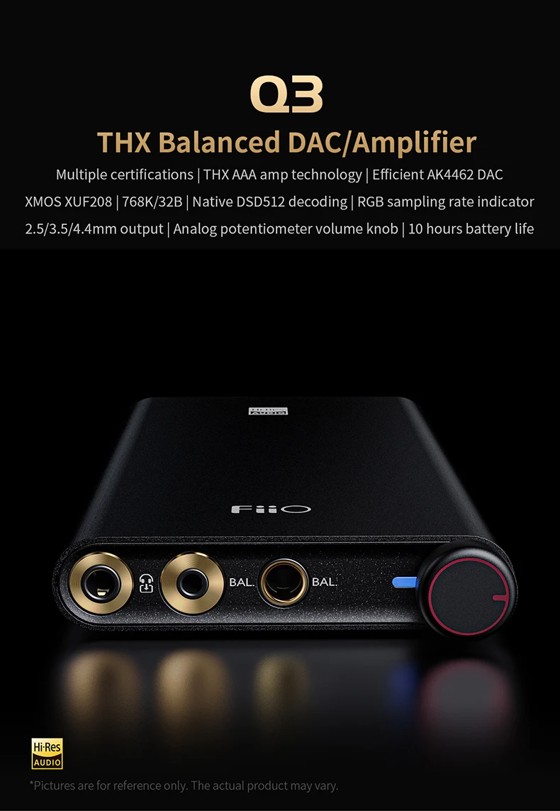 国内発送】 FiiO Q3 MQA DAC DSD512 ヘッドホンアンプ ポータブル ad