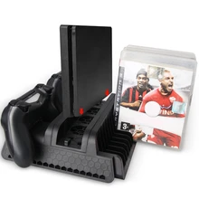 3 в 1 для Ps4/Ps4 Slim/Ps4 Pro вертикальная подставка с двойным контроллером зарядная станция игры для sony 4 охлаждающий вентилятор