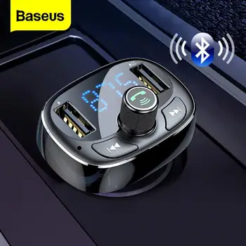 

Baseus Car FM Transmitter Aux Modulator Bluetooth USB Car Charger Kit Handsfree Audio MP3 Player 3.4A Fast Mobile Phone Charger