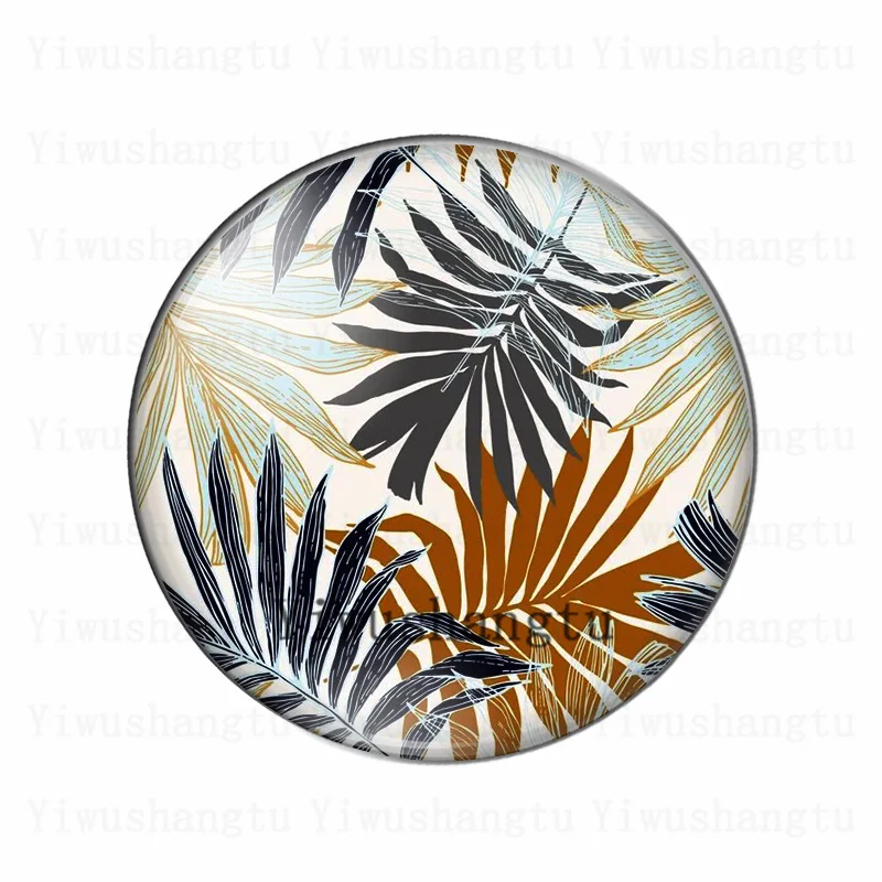 Cabochon en Verre avec Photo Ronde, Feuille d'Or, Verdure, Belle Peinture, Démo, Dos pio, Résultats de Direction, 12mm, 20mm, 25mm, 30mm, Nouveau