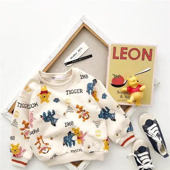 

Disney Cartoon Boys Girls Sweatshirt Pullover Kids Sweater Tops Print Pooh Bear Piglet Roo Tigger Cute Clothing Gift For Child