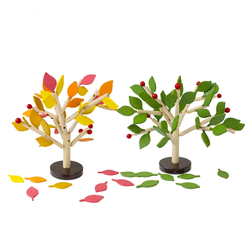 

Model Building Cartoon Leaf Tree Puzzle Toy Creative 3D Puzzle DIY Handmade Early Educational Toys For Children Gift 3-5 Year