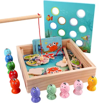 

3D Fishing Toy for Baby Kids Educational Toys Children Magnetic Wooden Games Fishing Toy Game Kids Outdoor Funny Boys Girl Gifts