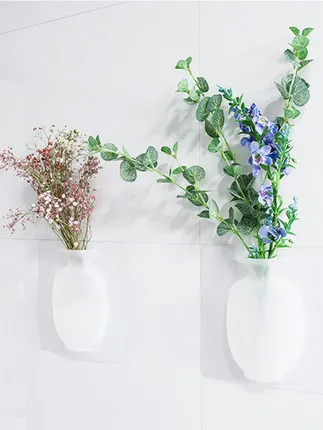 DIY силиконовая ваза с стеклом холодильника без следа магические резиновые наклейки на стену Волшебная настенная висячая ваза имеет подарок