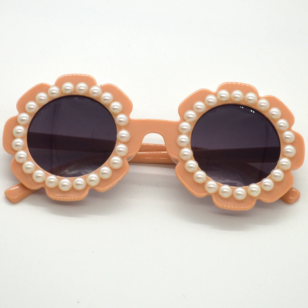 ZAOLIHU Цветочные Детские солнцезащитные очки маленькие круглые ручной работы очки Украшенные алмазами летние пляжные очки детские очки для вечеринки Gafas - Цвет линз: C2